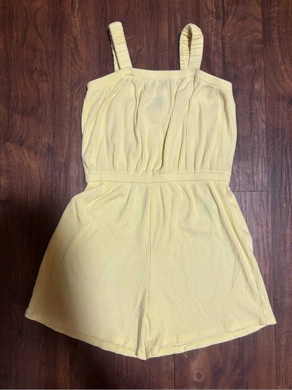 Old Navy Toddler Girls Sleeveless Ribbed Romper - Yellow 6t